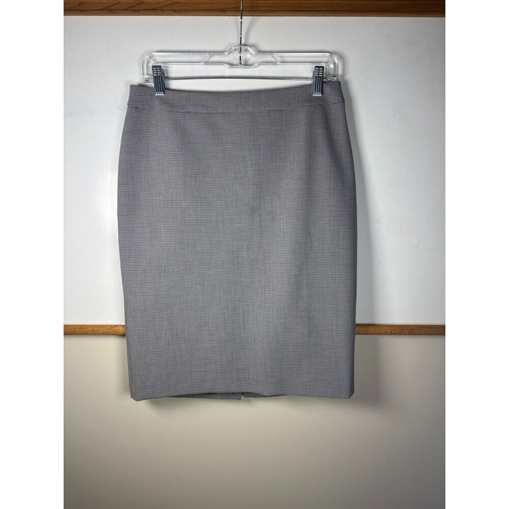 NWT White House Black Market Plaid Pencil Skirt, Black w/ Lunar, Size 6